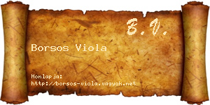 Borsos Viola névjegykártya